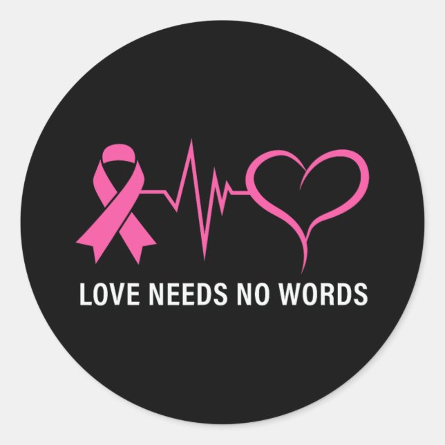 Cancer Pink Ribbon Cancer Awareness  Classic Round Sticker (Front)