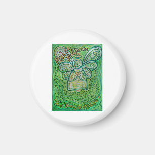 Cancer Poem Green Angel Art Custom Magnet