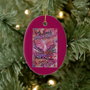 Cancer Poem Pink Angel Art Custom Gift Ornaments