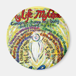 Cancer Poem White Angel Art Custom Magnet