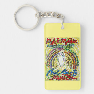 Cancer Poem White Guardian Angel Pendant Keychain