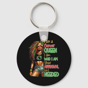 Cancer Queen Black Womens African American Junetee Key Ring