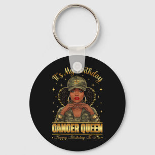Cancer Queen Camo Its My Birthday Zodiac Graphic Key Ring
