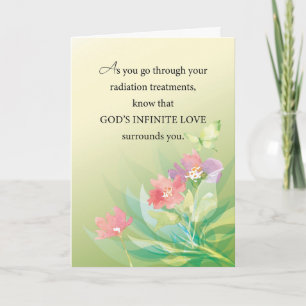 Cancer Radiation Religious Support Greenery Flower Card