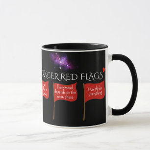 Cancer Red Flags Astrology Mug   Funny Zodiac Gift