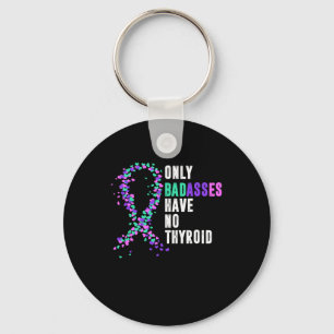 Cancer Ribbon Thyroidectomy Removal Surgery Bades Key Ring
