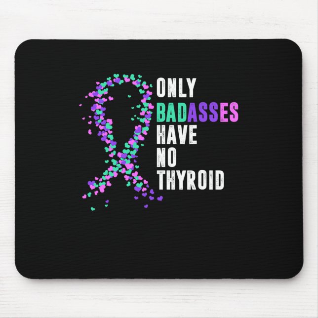 Cancer Ribbon Thyroidectomy Removal Surgery Bades  Mouse Mat (Front)