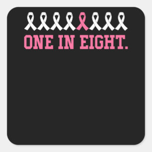 Cancer Ribbons One in Eight Square Sticker