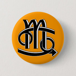 Cancer & Scorpio Partners bw 6 Cm Round Badge