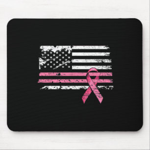 Cancer Shirt American Flag Breast Cancer Awareness Mouse Mat