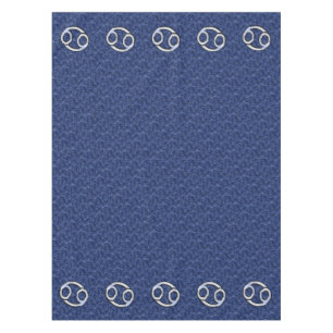 Cancer Sign on Navy Blue Digital Camouflage Tablecloth