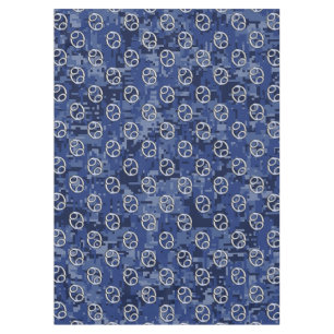 Cancer Sign on Navy Blue Digital Camouflage Tablecloth