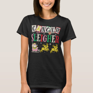 Cancer Sleigher Christmas Santa Childhood Cancer T-Shirt