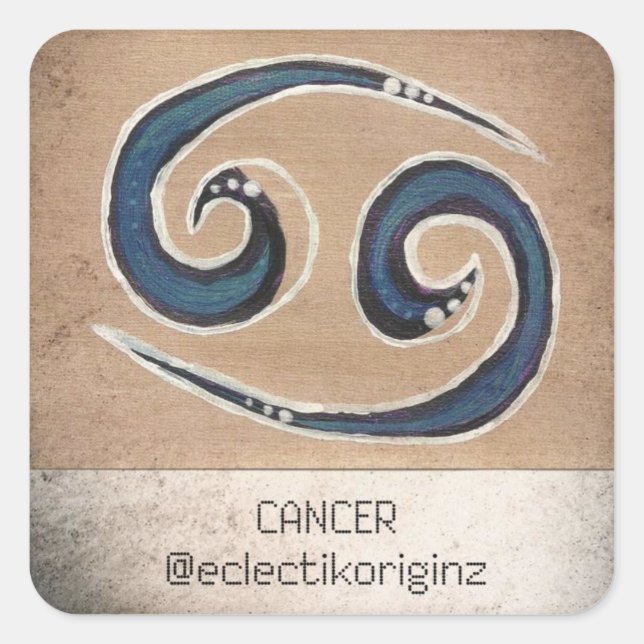Cancer Square Sticker (Front)