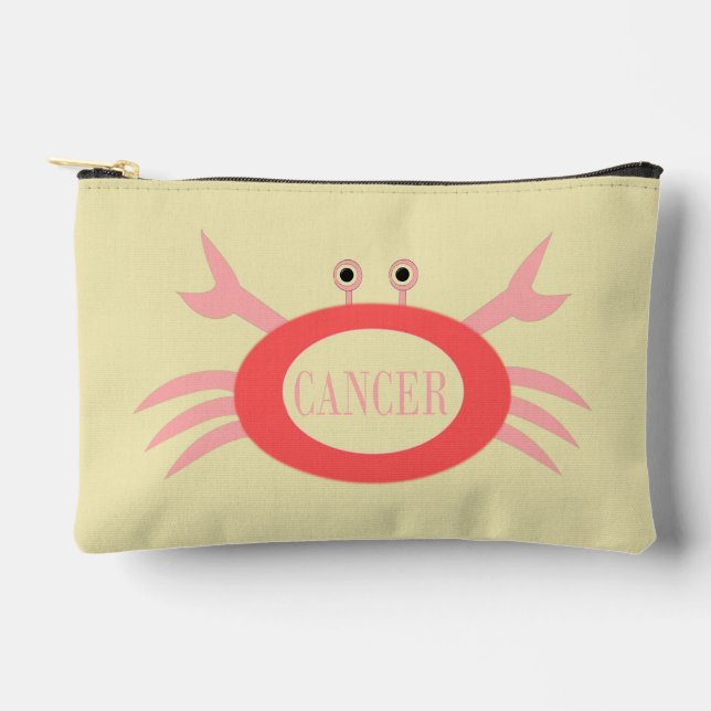 Cancer Star Sign Crab Accessory Pouch (Front)
