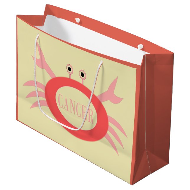 Cancer Star Sign Crab Custom Gift Bag (Front Angled)