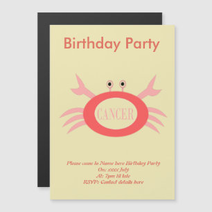 Cancer Star Sign Crab Custom Invites