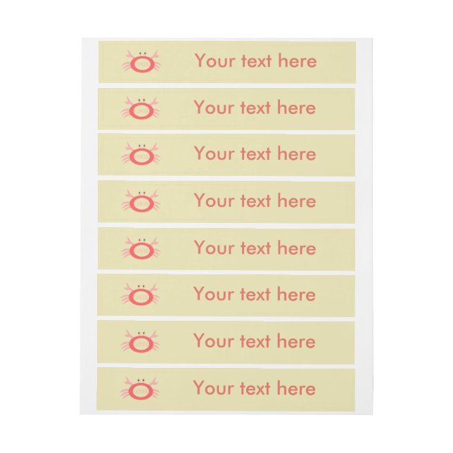 Cancer Star Sign Crab Custom Labels (Sheet)