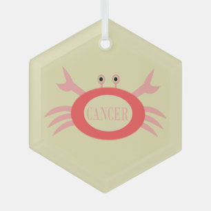 Cancer Star Sign Crab Glass Tree Decoration