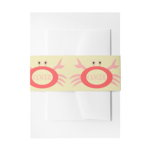Cancer Star Sign Crab Invite Belly Band Invitation Belly Band