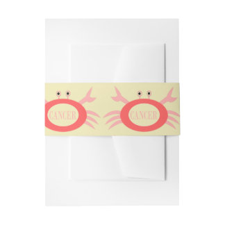Cancer Star Sign Crab Invite Belly Band Invitation Belly Band
