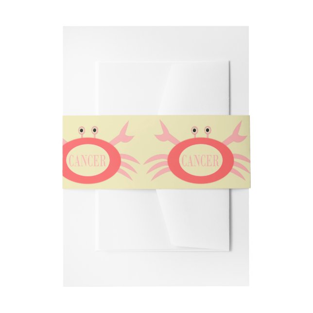 Cancer Star Sign Crab Invite Belly Band Invitation Belly Band (Front Example)