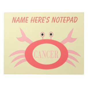 Cancer Star Sign Crab Notepad