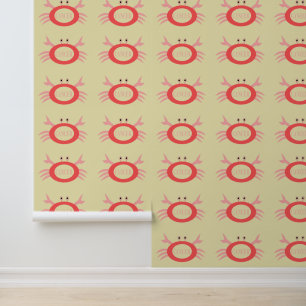 Cancer Star Sign Crab Patterned Wallpaper