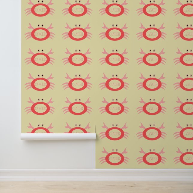 Cancer Star Sign Crab Patterned Wallpaper (Application)