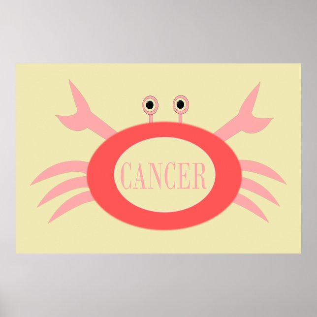 Cancer Star Sign Crab Poster (Front)