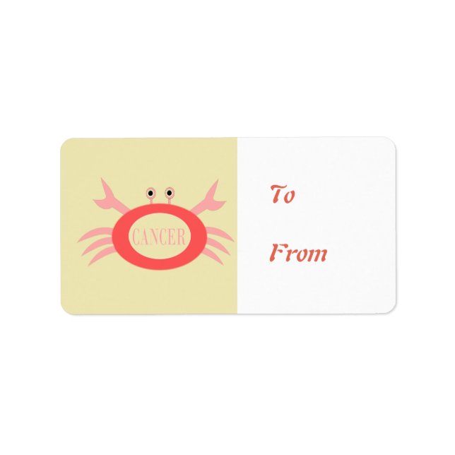 Cancer Star Sign Crab Present Labels (Front)