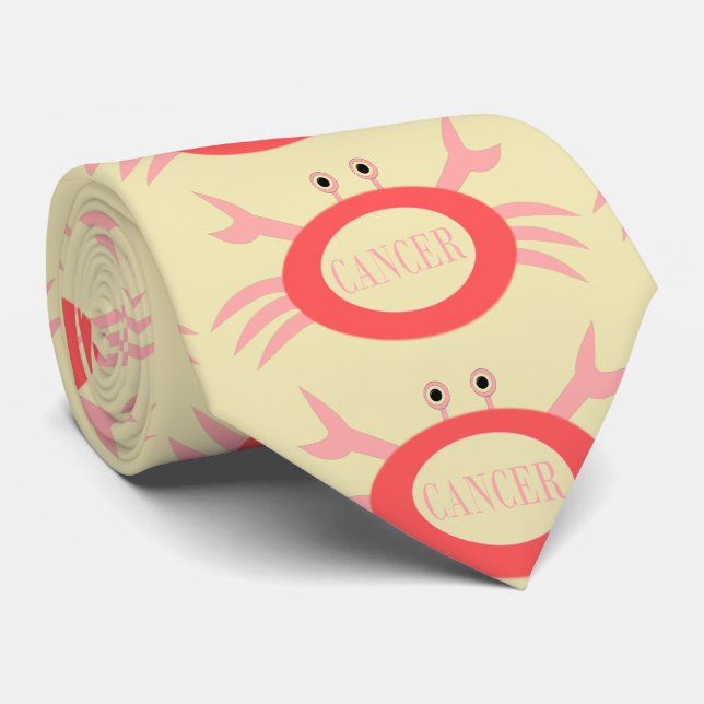 Cancer Star Sign Crab Tie (Rolled)
