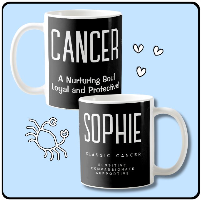 Cancer Star Sign of Zodiac Astrology Gift Coffee Mug (Cancer Star Sign Astrology Gift Mug. Cute gift for Cancerians. Perfect for Zodiac lovers.)