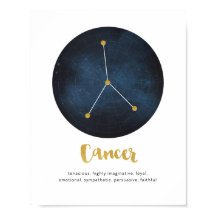 Cancer star sign print