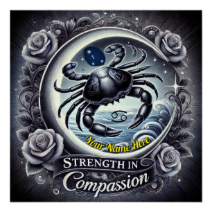 Cancer “Strength in Compassion” Glossy Poster