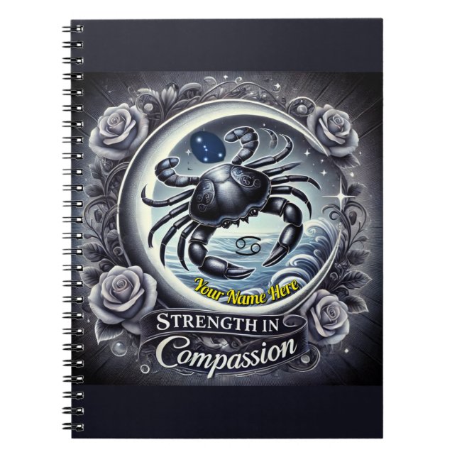 Cancer “Strength in Compassion” Spiral Notebook (Front)
