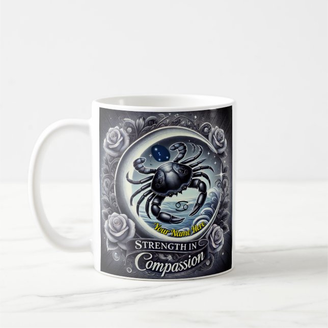 Cancer “Strength in Compassion” Zodiac Mug (Left)