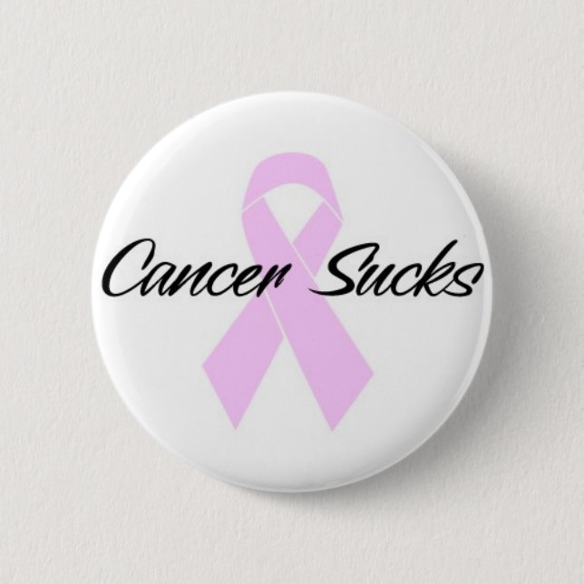 Cancer sucks 6 cm round badge (Front)