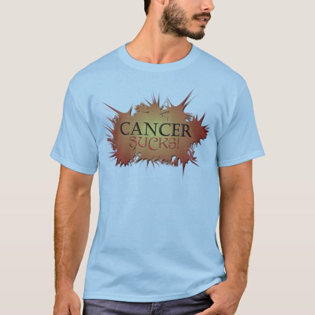 Cancer Sucks Blue Graphic Tee (Front)