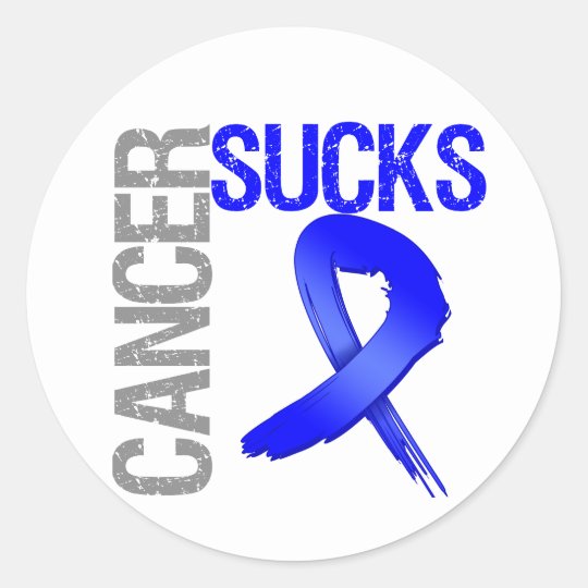 Cancer Sucks Colon Cancer Classic Round Sticker Uk