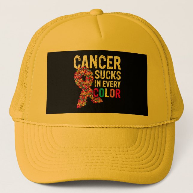 Cancer Sucks In Every Colour  Trucker Hat (Front)