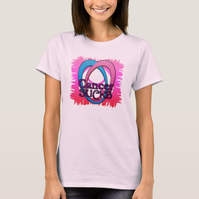 Cancer Sucks Pretty in Pink Tee (Front)