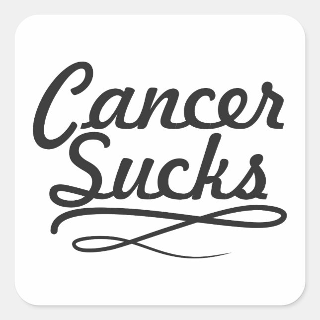 Cancer sucks square sticker (Front)