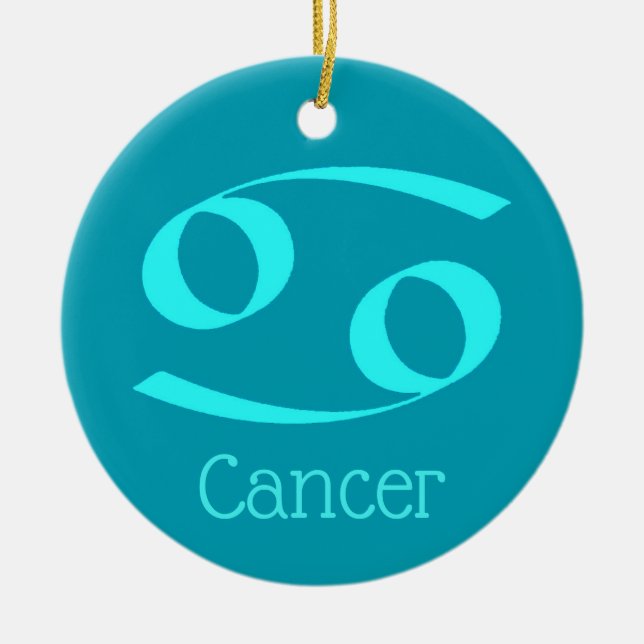 Cancer Sun Sign Zodiac Symbol  Ceramic Tree Decoration (Front)