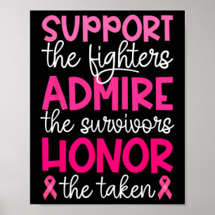 Cancer Support Admire Honour Breast Cancer Awarene Poster
