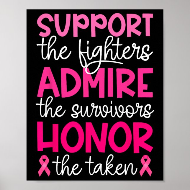 Cancer Support Admire Honour Breast Cancer Awarene Poster (Front)