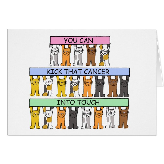 Cancer Support, Cartoon Cats Humour. (Front Horizontal)