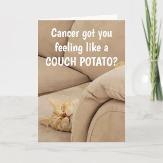 Cancer Support Couch Potato Cat  Card