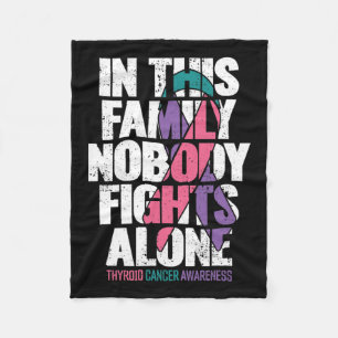 Cancer Support Family Thyroid Cancer Awareness Fleece Blanket