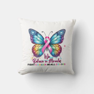 Cancer Support Gift, Fight Cancer, Butterfly Cushion
